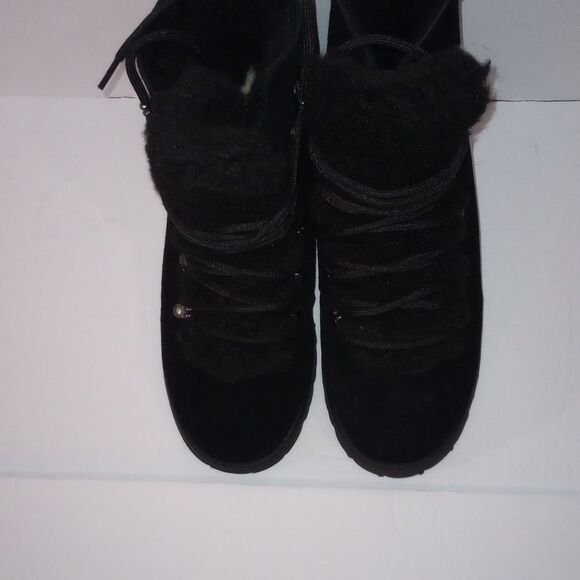 🆕🥾Bearpaw Alisa Suede Shearling Boots - Black, Sz 8 - Picture 3 of 8